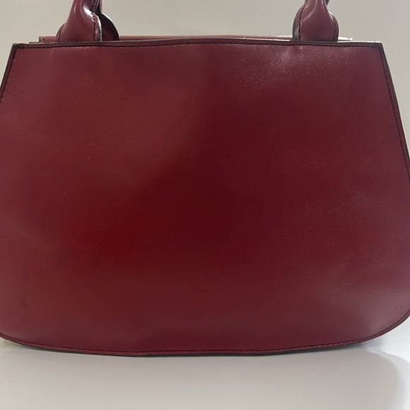 Emilie M Simulated Leather Maroon/Burgundy Handbag - Picture 10 of 14